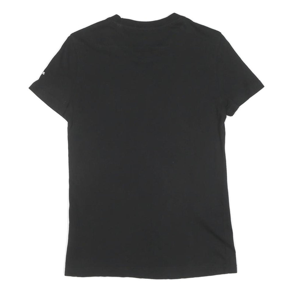 ADIDAS Womens Black & White Logo Graphic T-Shirt S Short Sleeve Crew Neck