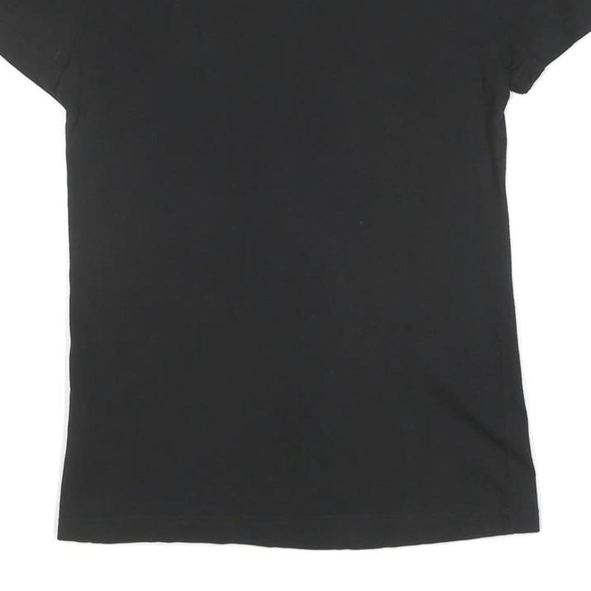 ADIDAS Womens Black & White Logo Graphic T-Shirt S Short Sleeve Crew Neck