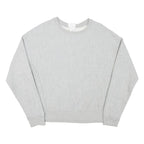 CHAMPION Mens Grey Cotton Blend Crew Neck Sweatshirt L Pullover Classic Logo