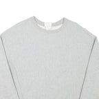 CHAMPION Mens Grey Cotton Blend Crew Neck Sweatshirt L Pullover Classic Logo