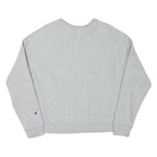 CHAMPION Mens Grey Cotton Blend Crew Neck Sweatshirt L Pullover Classic Logo