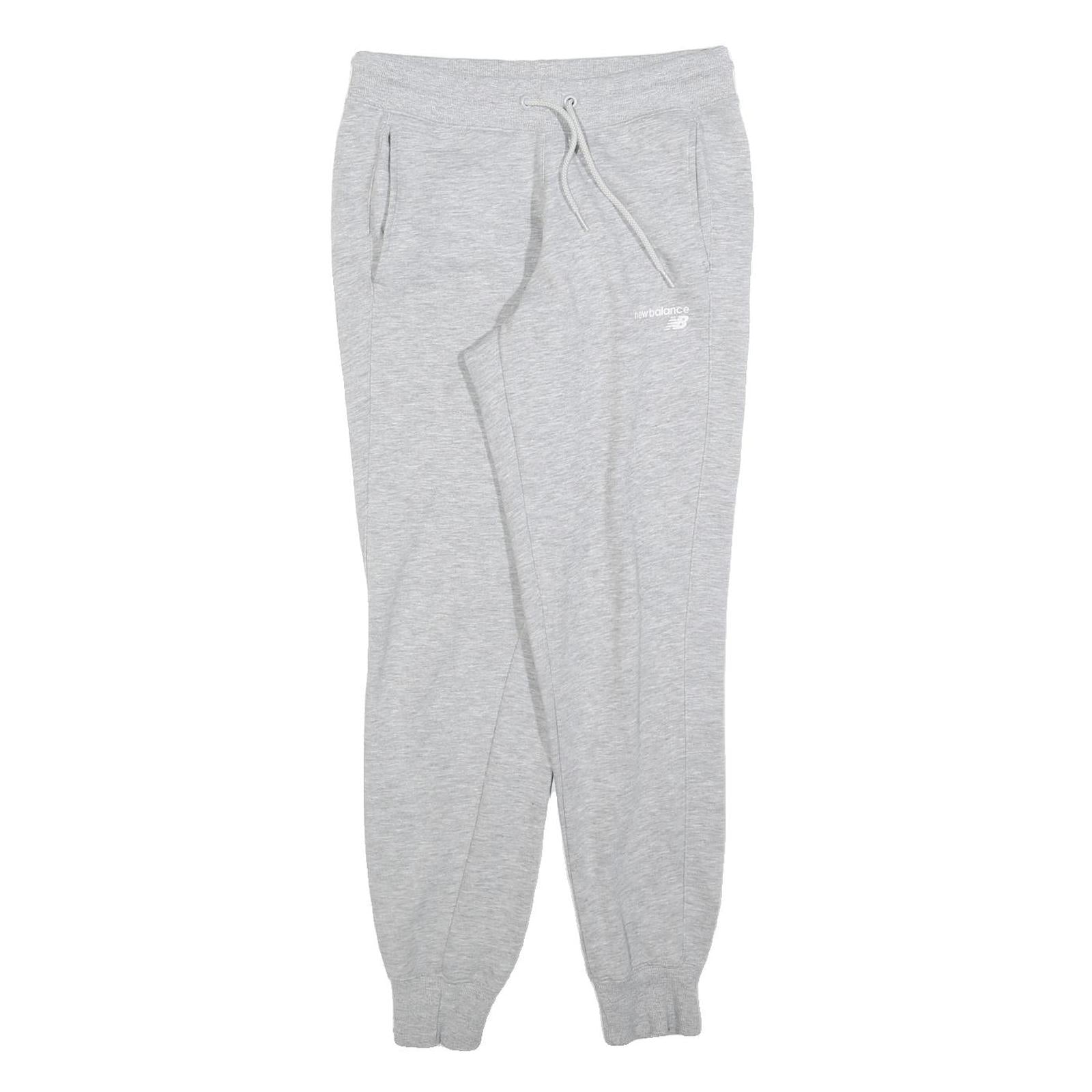 NEW BALANCE Womens Joggers Grey M W28 L28 Cotton Blend Drawstring Casual