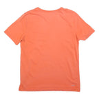 ADIDAS Boys Orange Logo Graphic T-Shirt 13-14Y Short Sleeve Crew Neck Casual