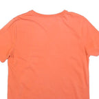 ADIDAS Boys Orange Logo Graphic T-Shirt 13-14Y Short Sleeve Crew Neck Casual