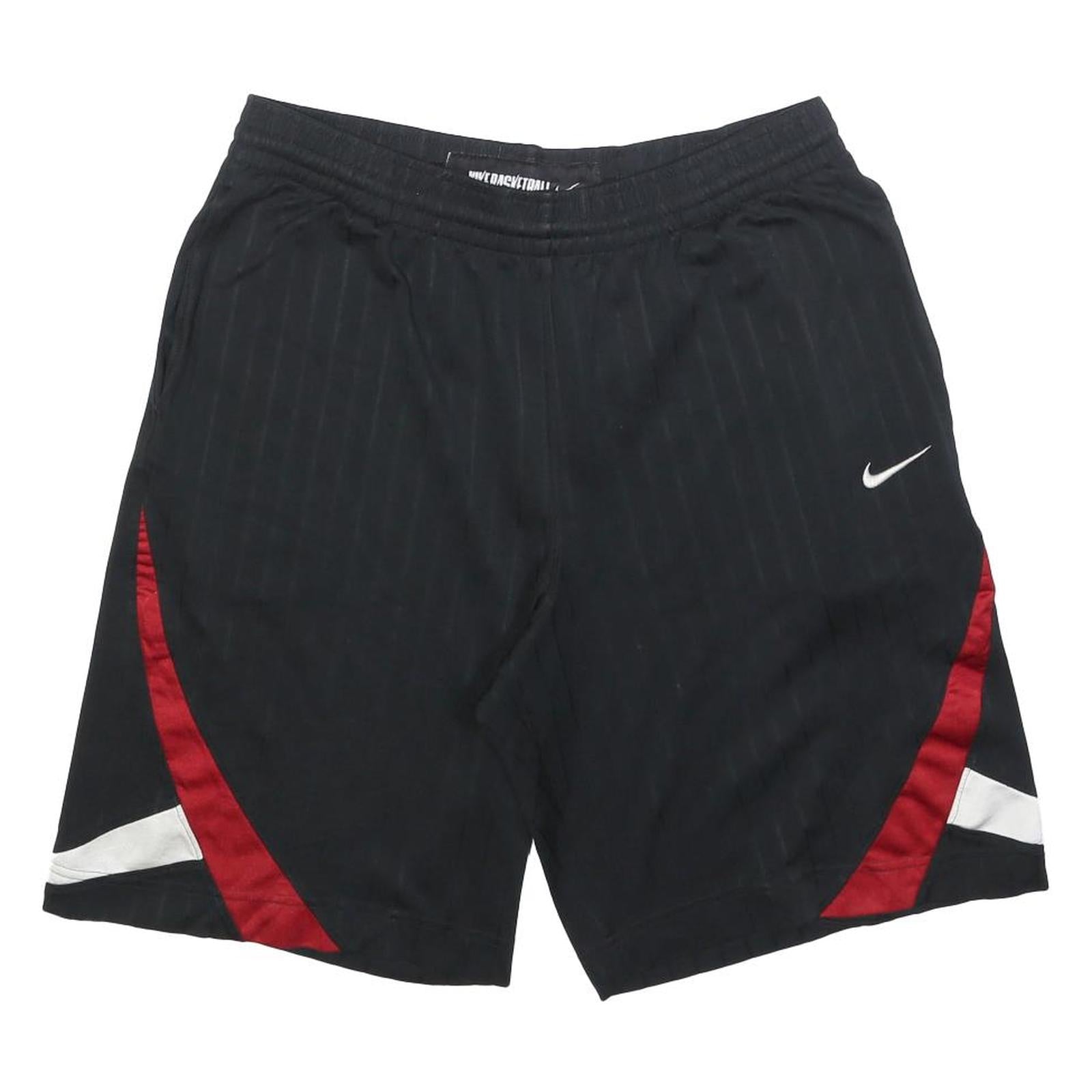 NIKE Mens Black & Red Sports Shorts M W32 Polyester Lightweight Casual