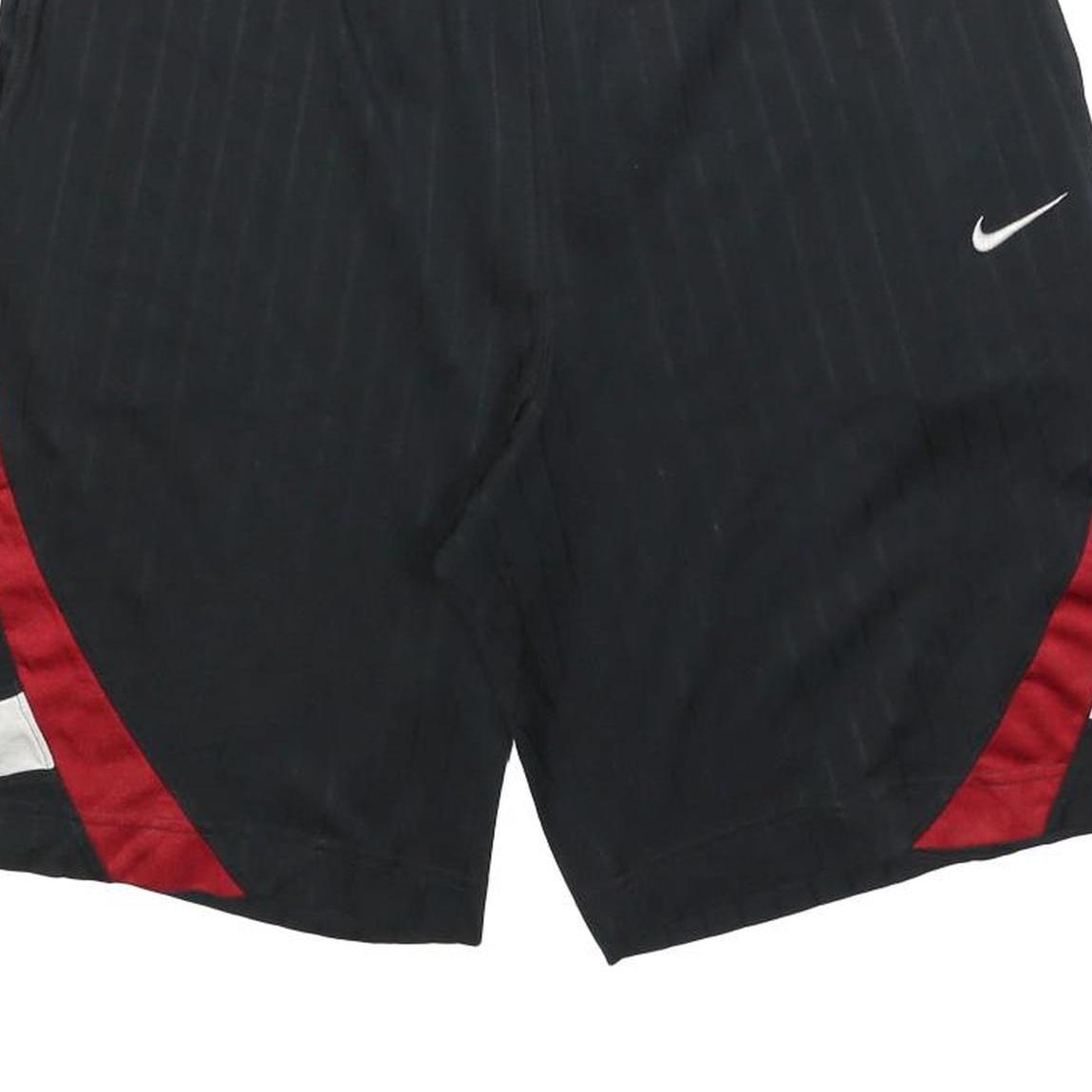 NIKE Mens Black & Red Sports Shorts M W32 Polyester Lightweight Casual
