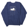 HANES Mens Blue Monterey Crew Neck L Cotton Blend Pullover Sweatshirt