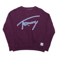 TOMMY JEANS Womens Purple Crew Neck S Cotton Blend Sweatshirt Casual