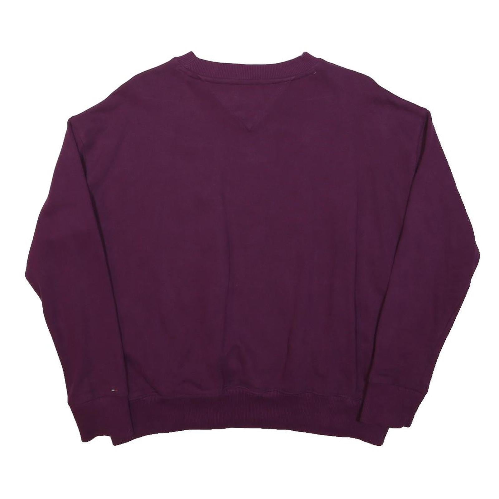 TOMMY JEANS Womens Purple Crew Neck S Cotton Blend Sweatshirt Casual