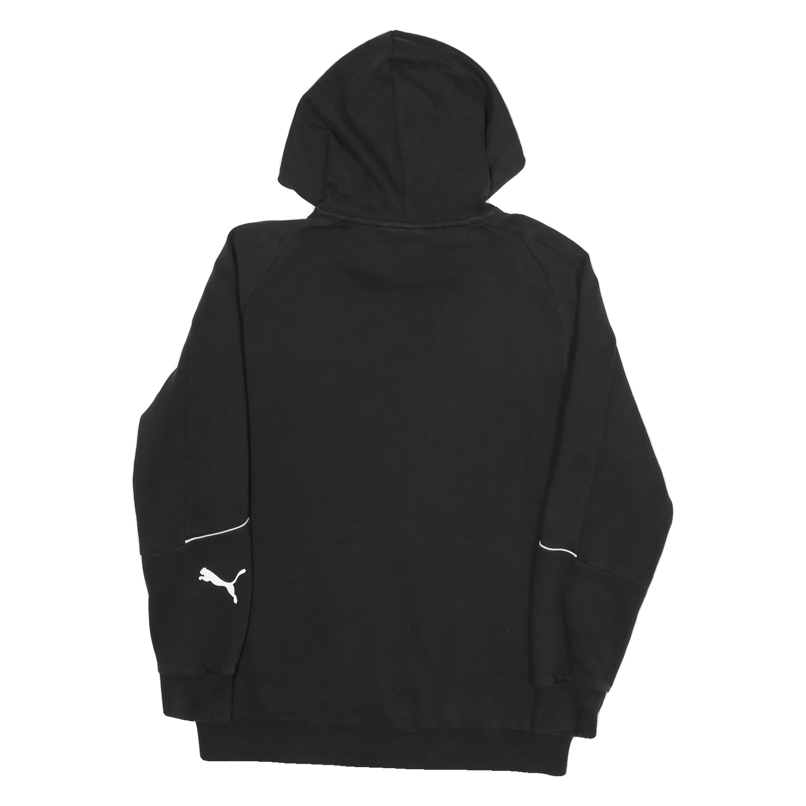 PUMA Mens Black Cotton Blend Pullover Hoodie M Sports Sweatshirt