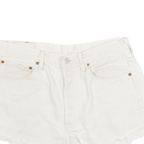 LEVI'S Womens White Denim Cut-Off Shorts L W30 Casual Cotton Summer