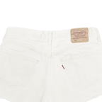 LEVI'S Womens White Denim Cut-Off Shorts L W30 Casual Cotton Summer