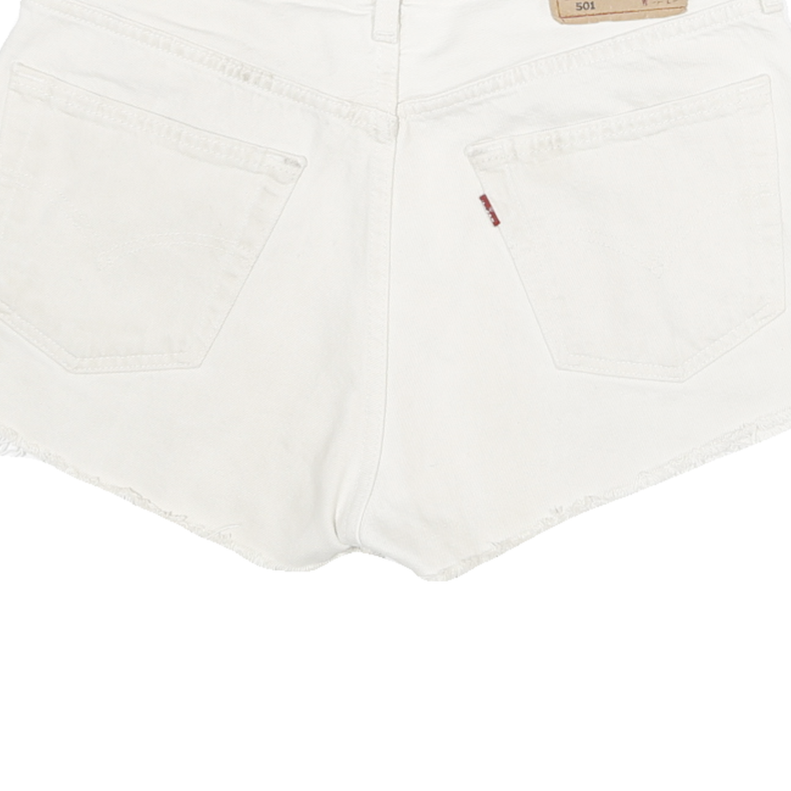LEVI'S Womens White Denim Cut-Off Shorts L W30 Casual Cotton Summer