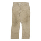 CARHARTT Mens Beige Relaxed Straight Cotton Blend Trousers W33 L30 Workwear