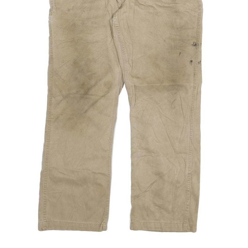 CARHARTT Mens Beige Relaxed Straight Cotton Blend Trousers W33 L30 Workwear