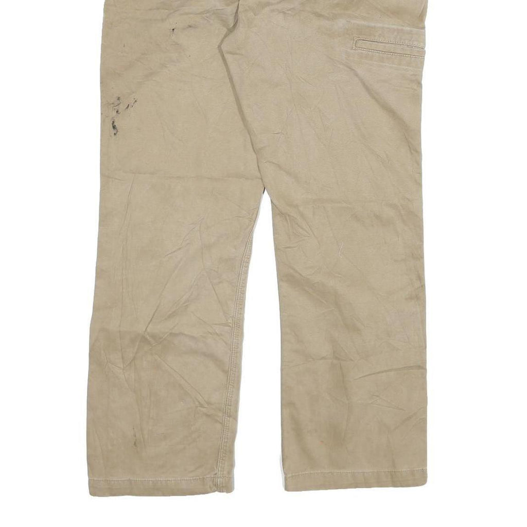 CARHARTT Mens Beige Relaxed Straight Cotton Blend Trousers W33 L30 Workwear
