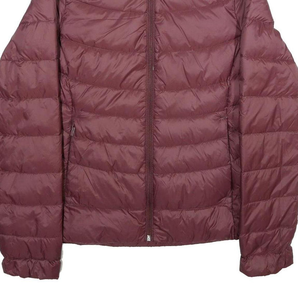 PUMA Womens Maroon Quilted Jacket L Woven Classic Fit Zip Closure Lightweight