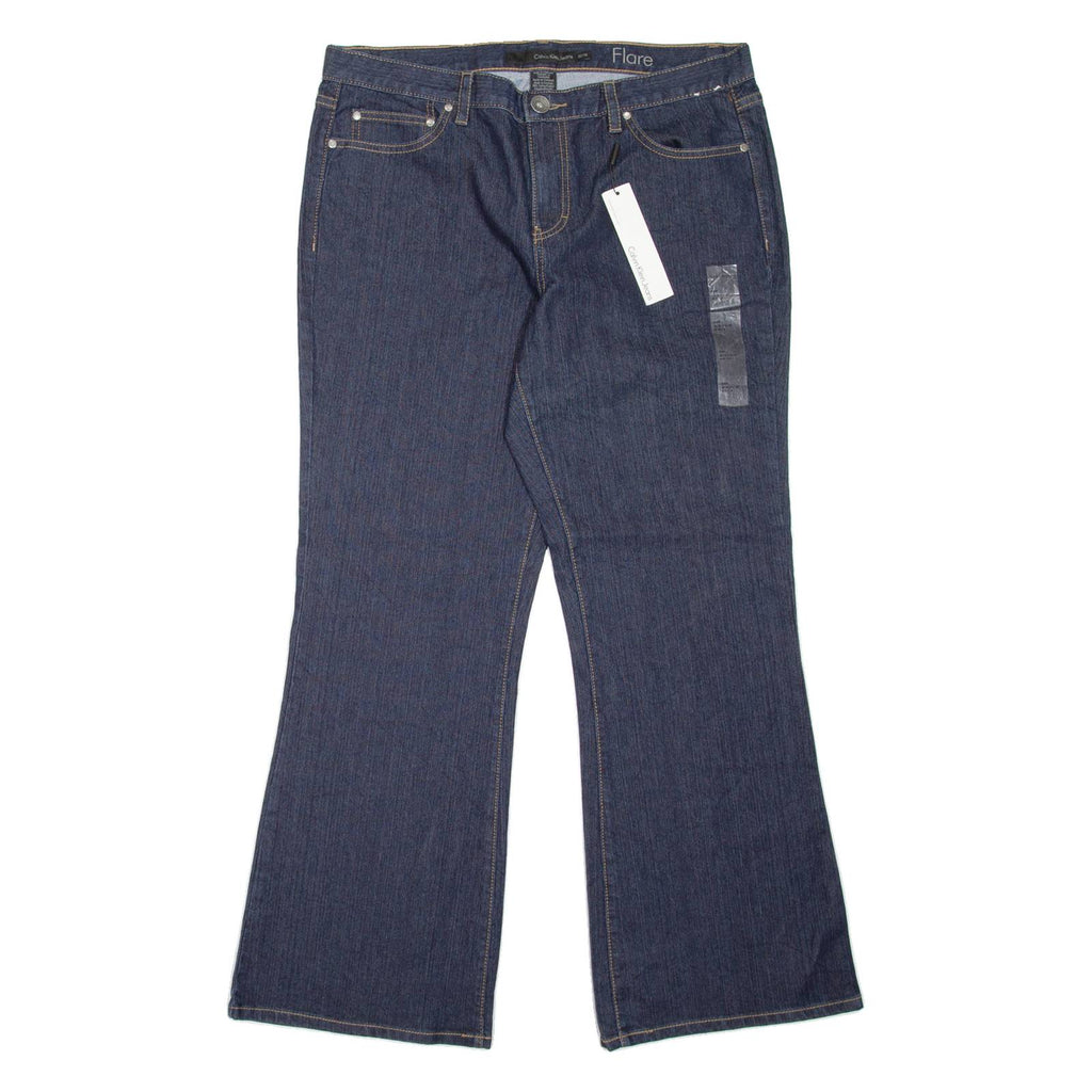 CALVIN KLEIN JEANS Womens Jeans Blue Regular Flared W32 L30