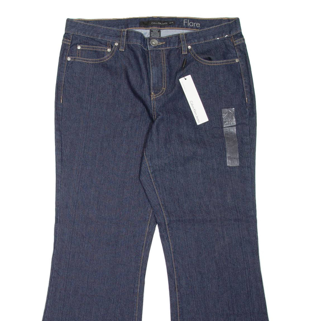 CALVIN KLEIN JEANS Womens Jeans Blue Regular Flared W32 L30
