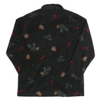 KAREN SCOTT Womens Black Floral Polyester Zip Jacket L Fleece Winter Wear