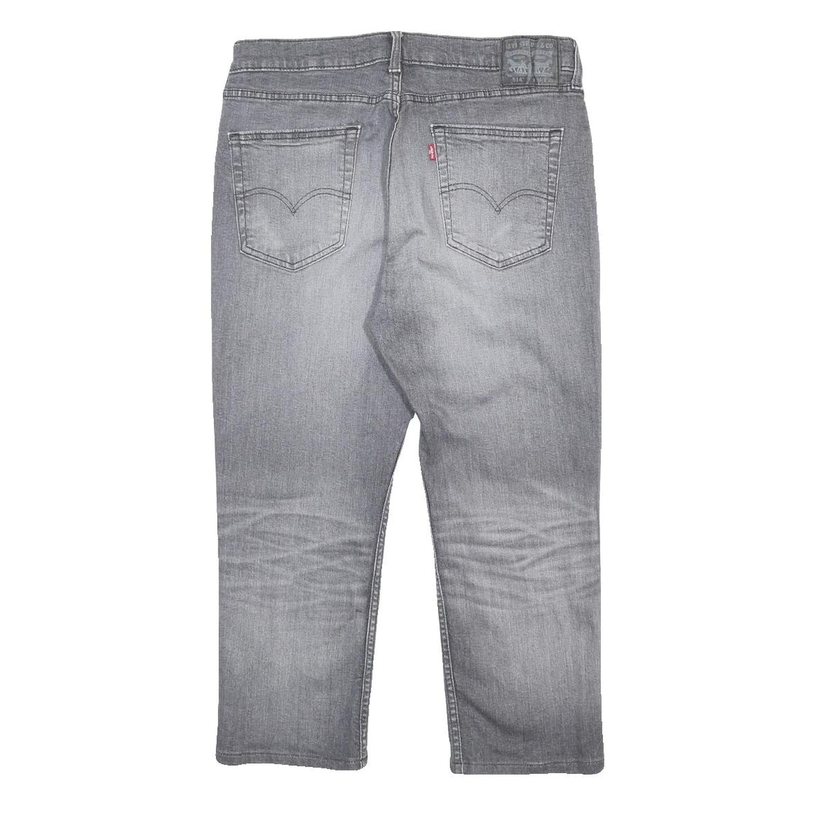 LEVI'S 514 Slim Mens Jeans Grey Slim Straight Denim Medium W34 L23 Classic Fit