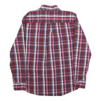CHAPS Mens Red & Blue Check Shirt M Classic Long Sleeve Button-Down Cotton