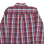 CHAPS Mens Red & Blue Check Shirt M Classic Long Sleeve Button-Down Cotton