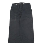 DICKIES Womens Cotton Blend Black Loose Fit Straight Trousers W26 L30 Casual