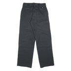 DICKIES Womens Cotton Blend Black Loose Fit Straight Trousers W26 L30 Casual
