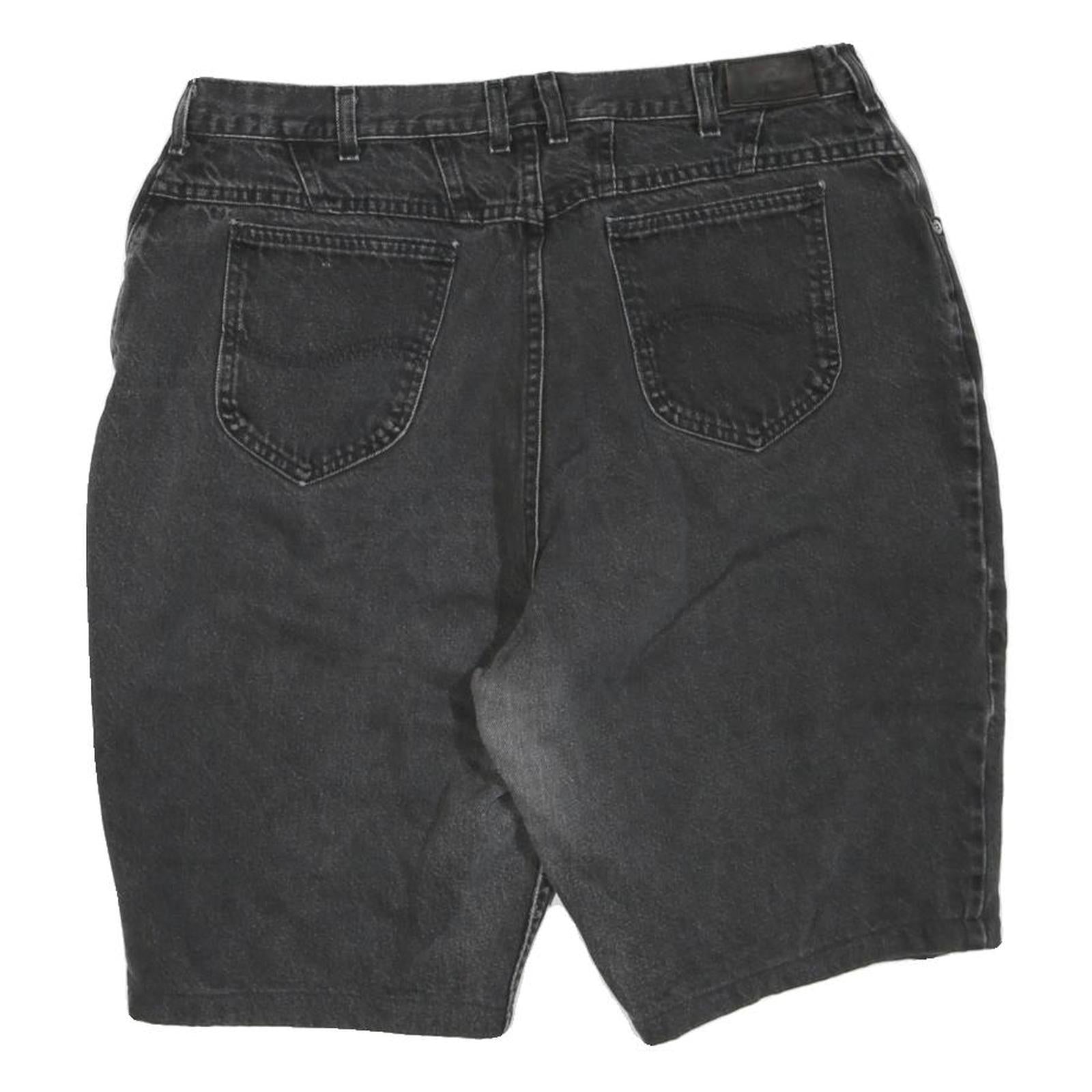 LEE Womens Shorts Black Denim XL W38 Casual Cotton Blend Comfortable Fit