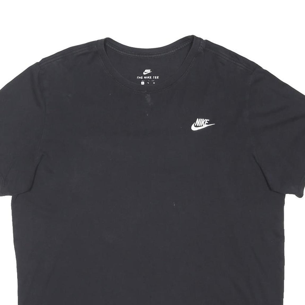 NIKE Mens Black XL Crew Neck Short Sleeve Cotton Blend T-Shirt Logo Print