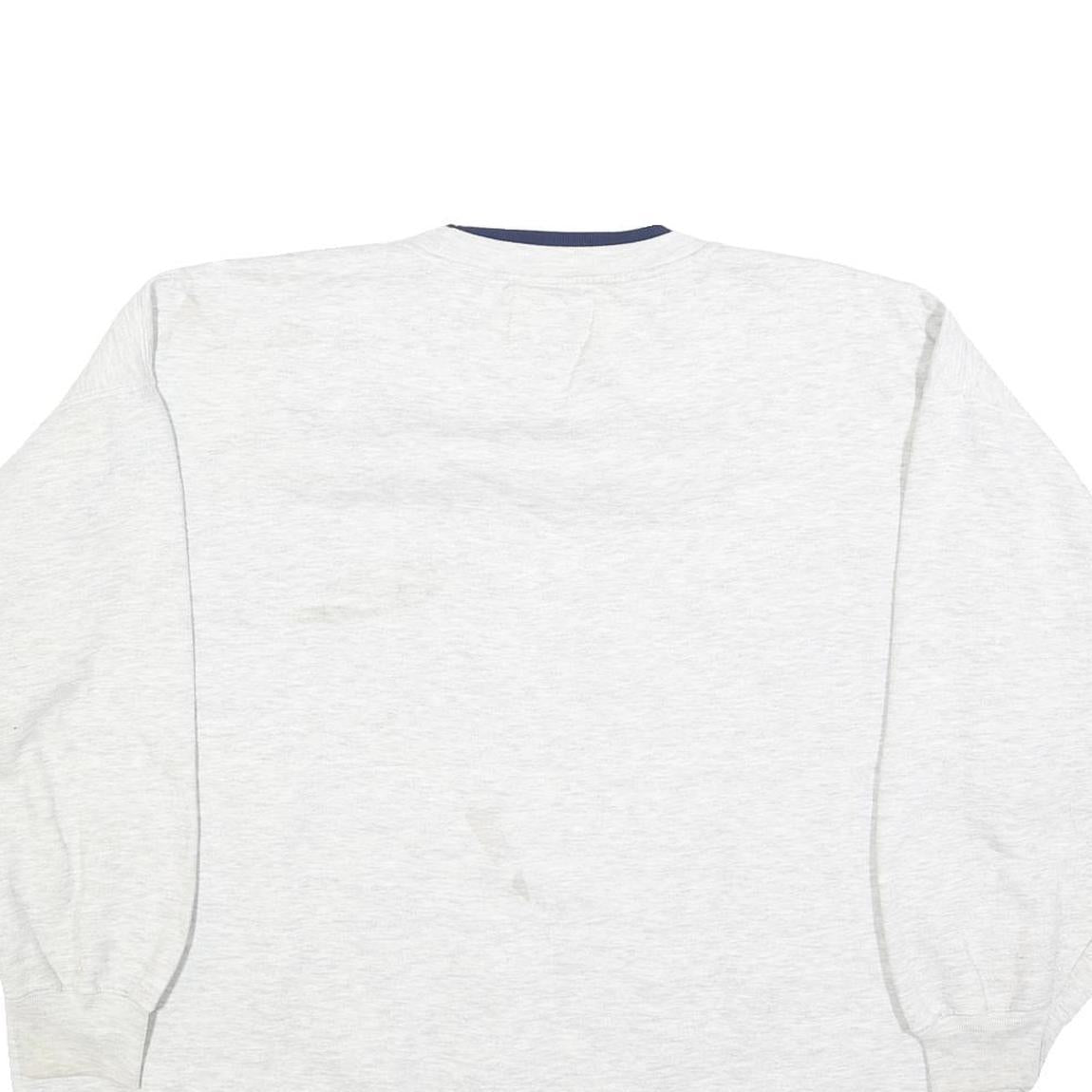 EXP Mens Grey & Navy Crew Neck L Sweatshirt Cotton Blend Casual Pullover