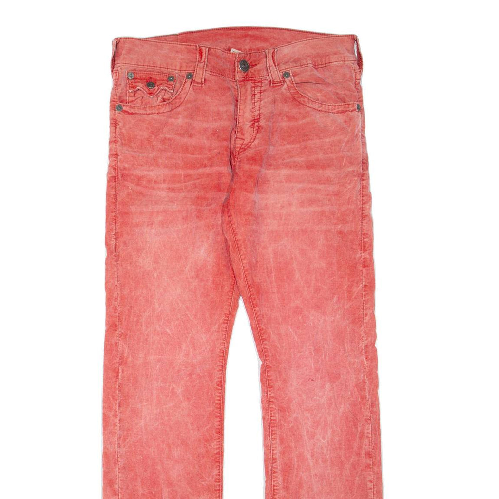 TRUE RELIGION Womens Corduroy Trousers Red Regular Straight W31 L34