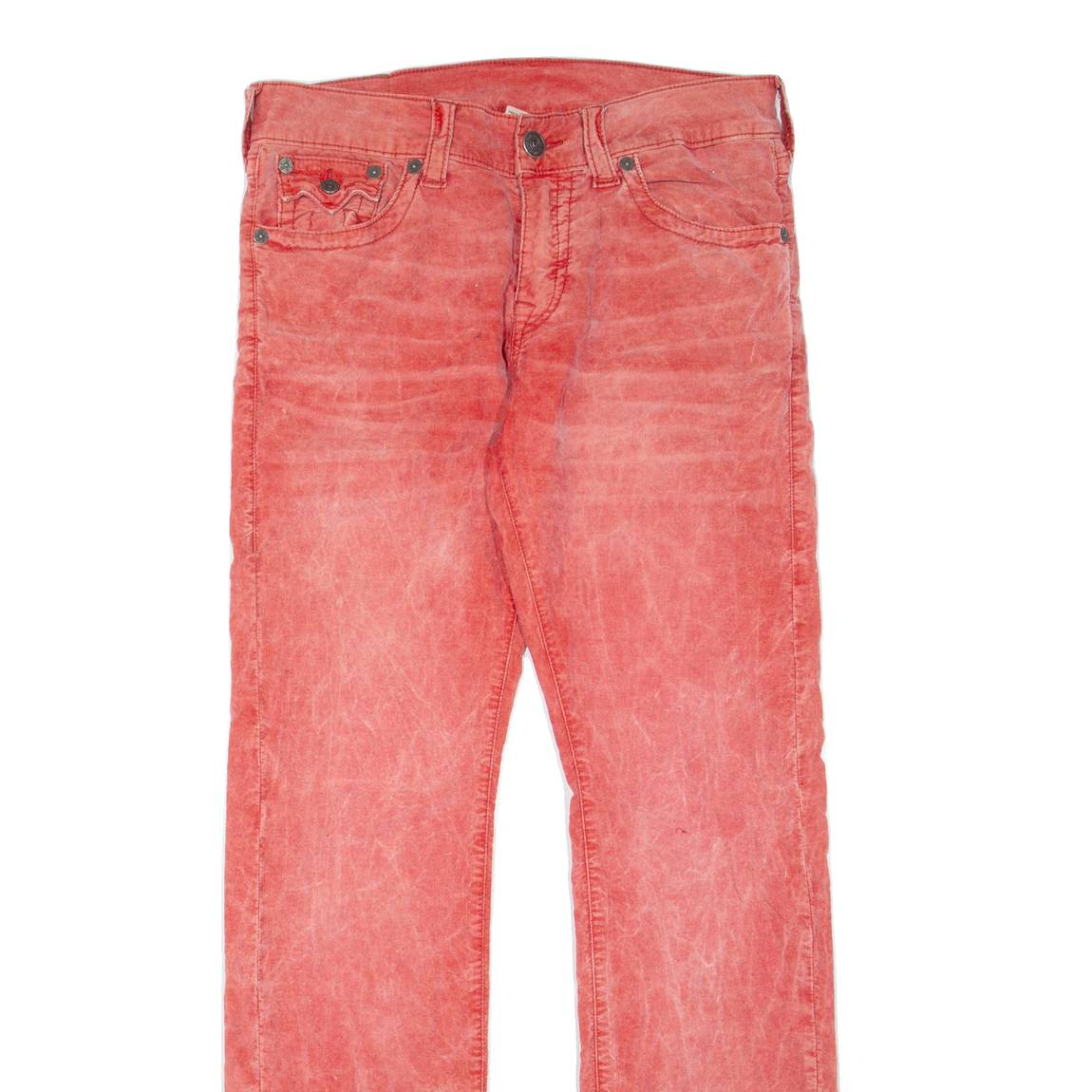 TRUE RELIGION Womens Corduroy Trousers Red Regular Straight W31 L34