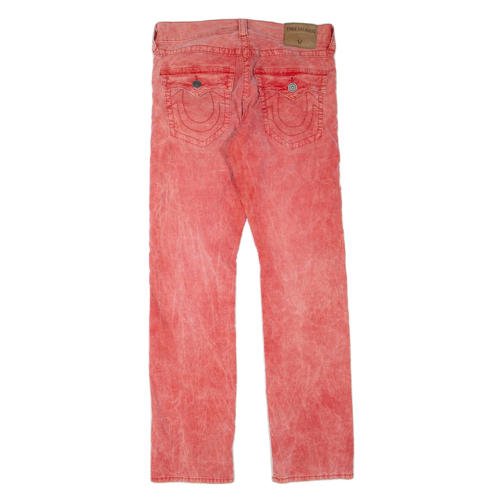 TRUE RELIGION Womens Corduroy Trousers Red Regular Straight W31 L34