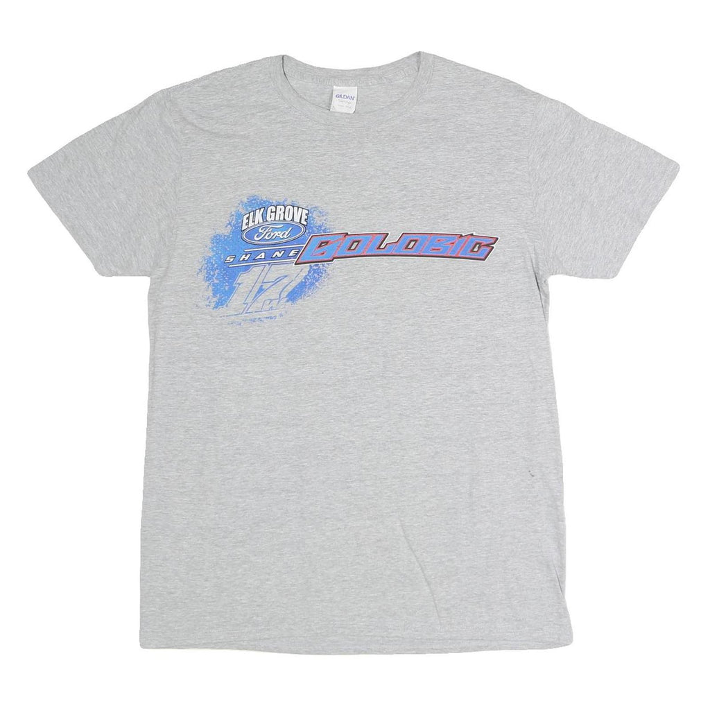 GILDAN Mens Grey Shane Golobic Graphic T-Shirt M Short Sleeve Crew Neck Racing