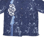 HARD ROCK CAFE Mens Blue & Light Blue Guitar Print Shirt L Polyester Blend