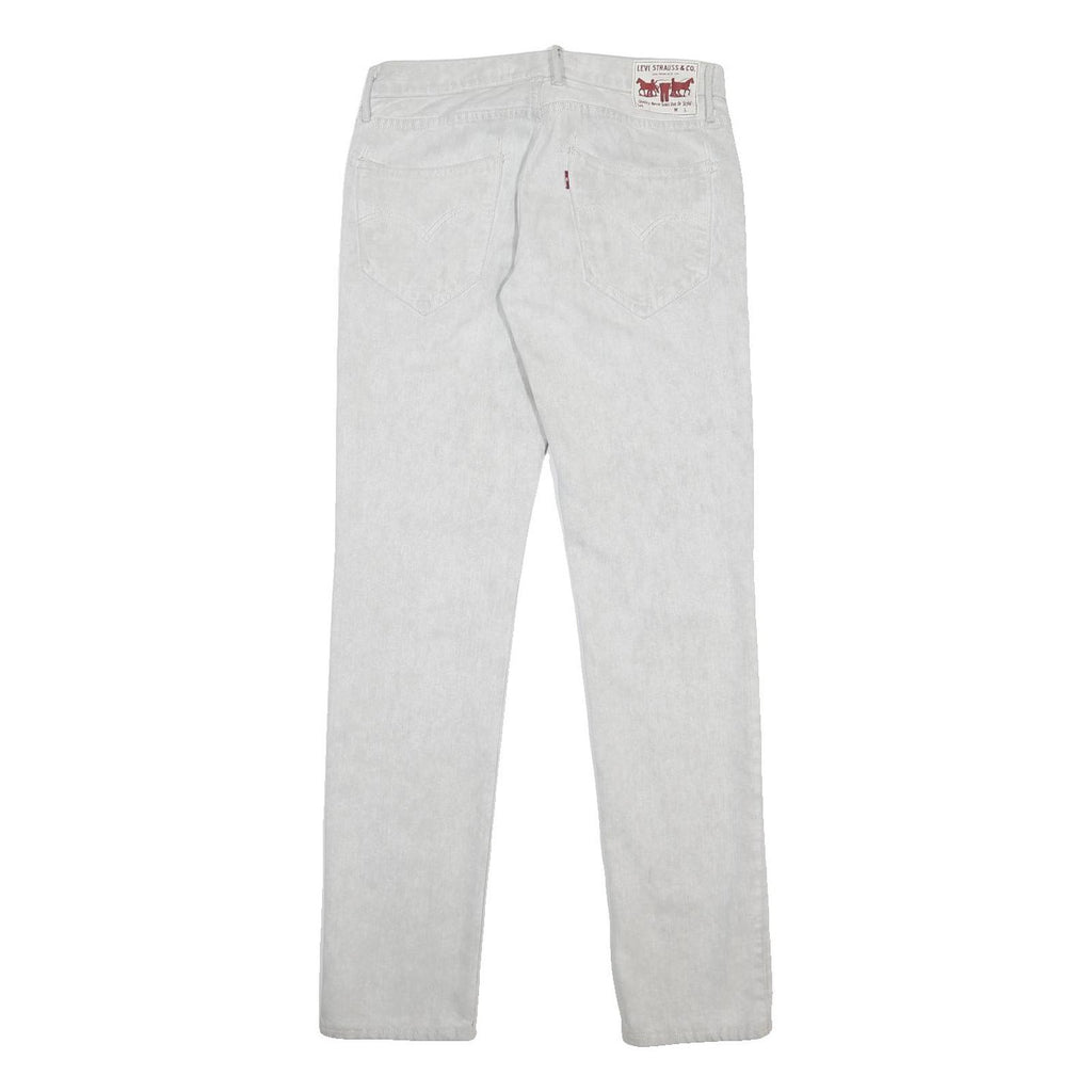 LEVI'S 519 Mens Jeans White Slim Skinny Denim W31 L34 Cotton Blend Zip