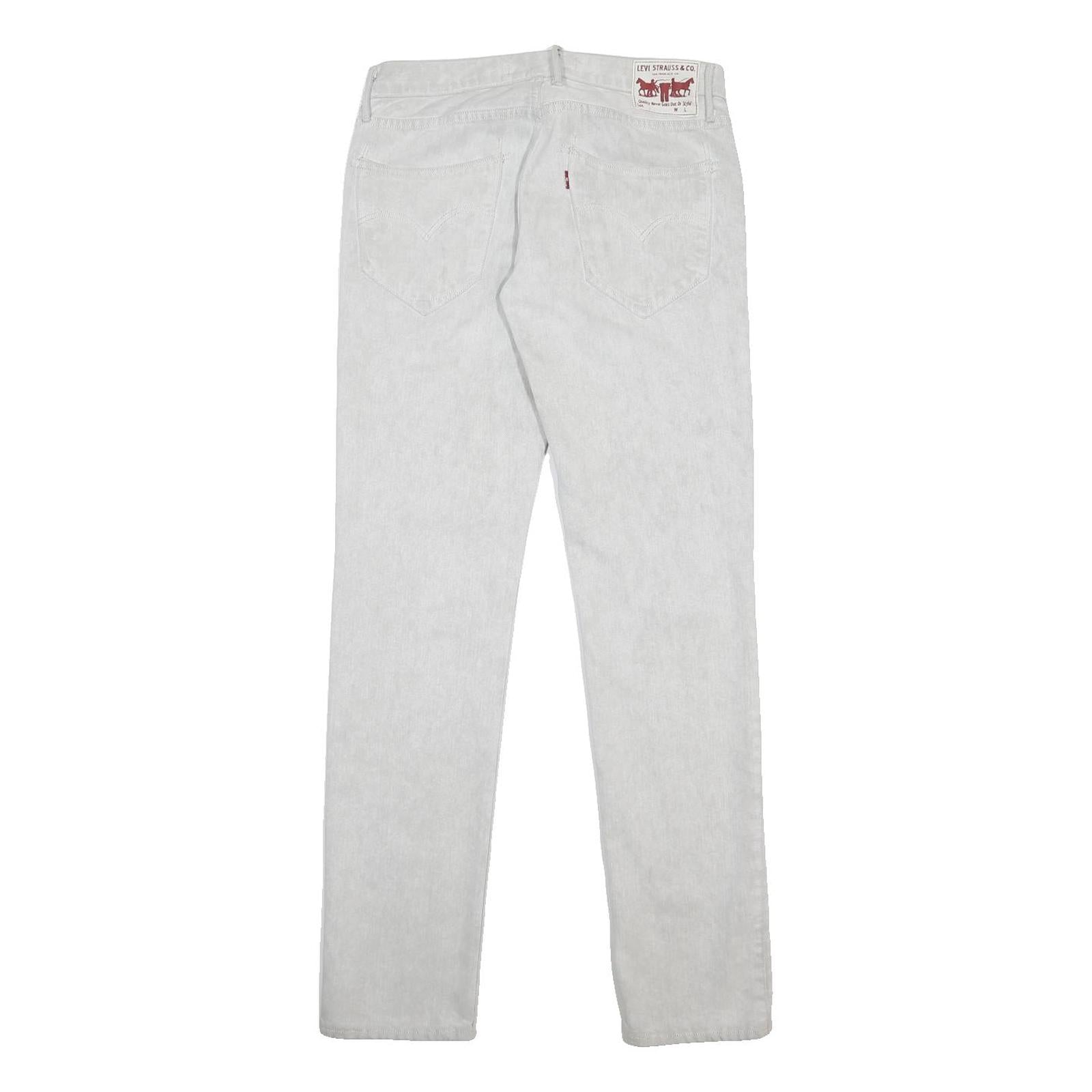 LEVI'S 519 Mens Jeans White Slim Skinny Denim W31 L34 Cotton Blend Zip
