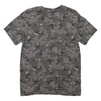 DECATHALON Mens Grey Camouflage T-Shirt S Short Sleeve Crew Neck Cotton Casual