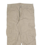 CARHARTT Mens Cotton Blend Beige Relaxed Cargo Trousers W36 L28 Workwear