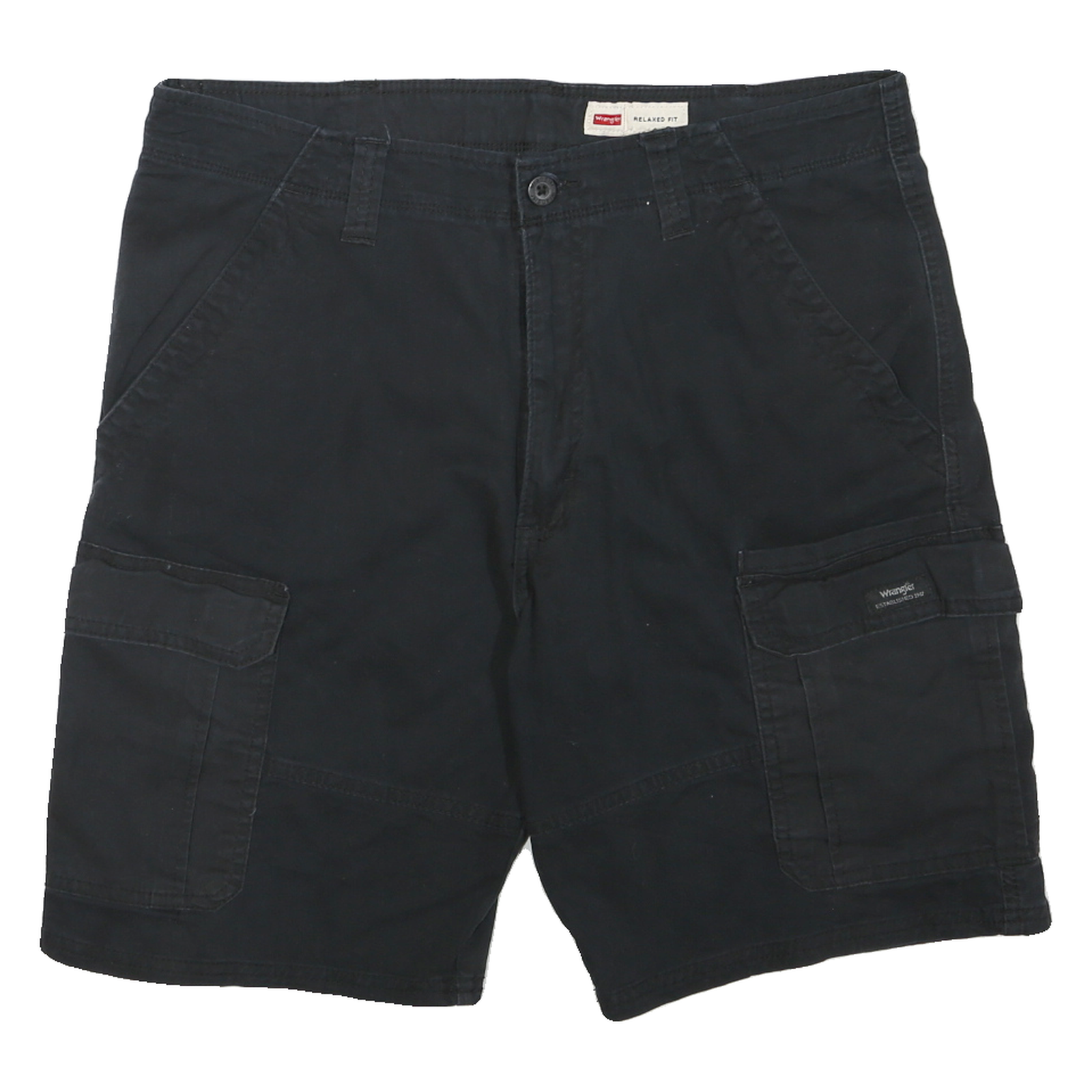 WRANGLER Mens Black Cargo Shorts L W36 Relaxed Fit Cotton Blend Comfortable