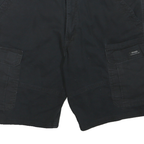 WRANGLER Mens Black Cargo Shorts L W36 Relaxed Fit Cotton Blend Comfortable