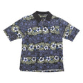 STRAIGHT DOWN Mens Black Blue Green Floral Short Sleeve Polo Shirt M Cotton