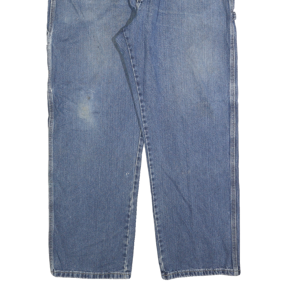 DICKIES Mens Blue Regular Fit Straight Leg Denim W40 L30 Casual Workwear Jeans