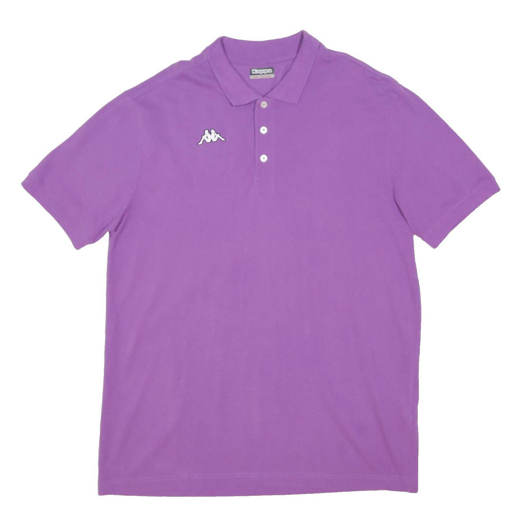 KAPPA Mens Purple Short Sleeve Polo Shirt 2XL Cotton Blend Classic Casual Sport