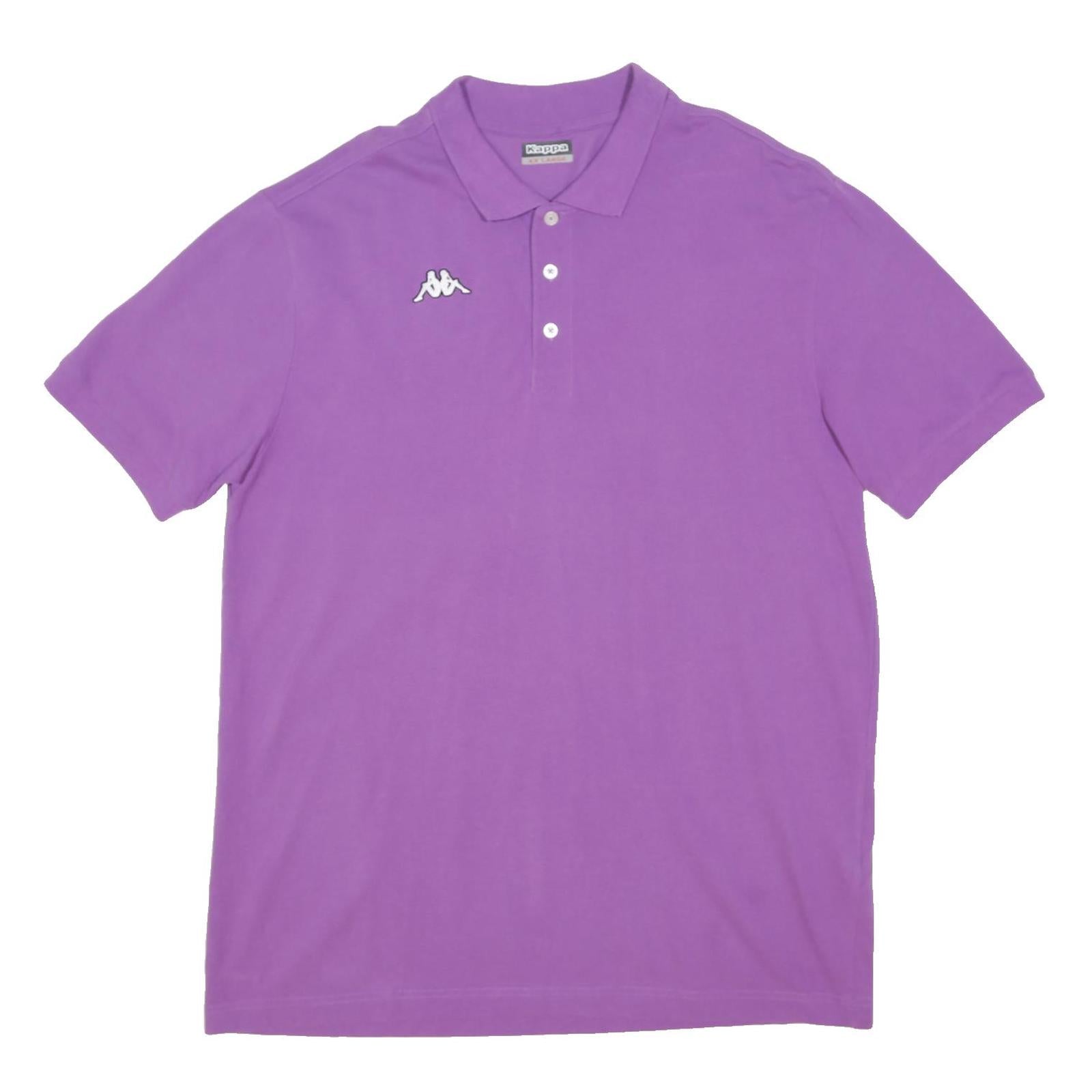 KAPPA Mens Purple Short Sleeve Polo Shirt 2XL Cotton Blend Classic Casual Sport