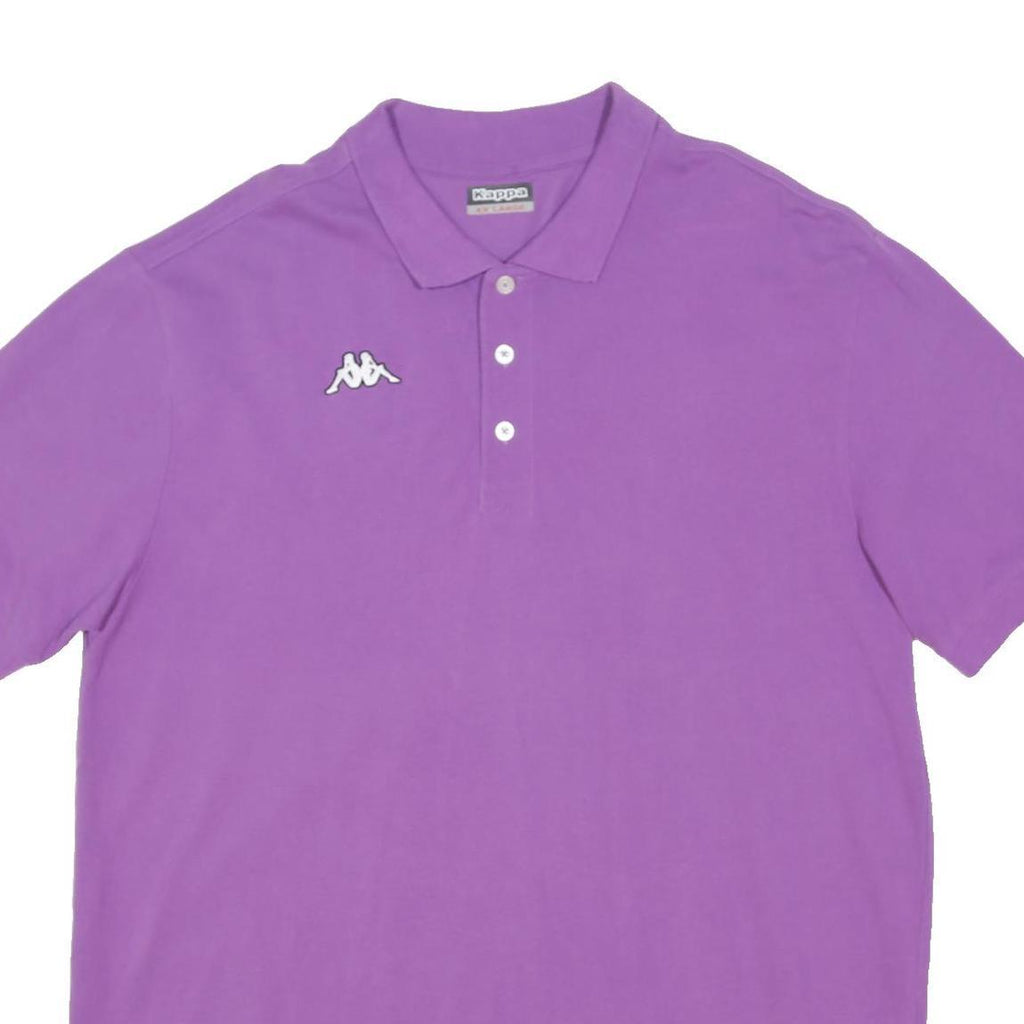 KAPPA Mens Purple Short Sleeve Polo Shirt 2XL Cotton Blend Classic Casual Sport