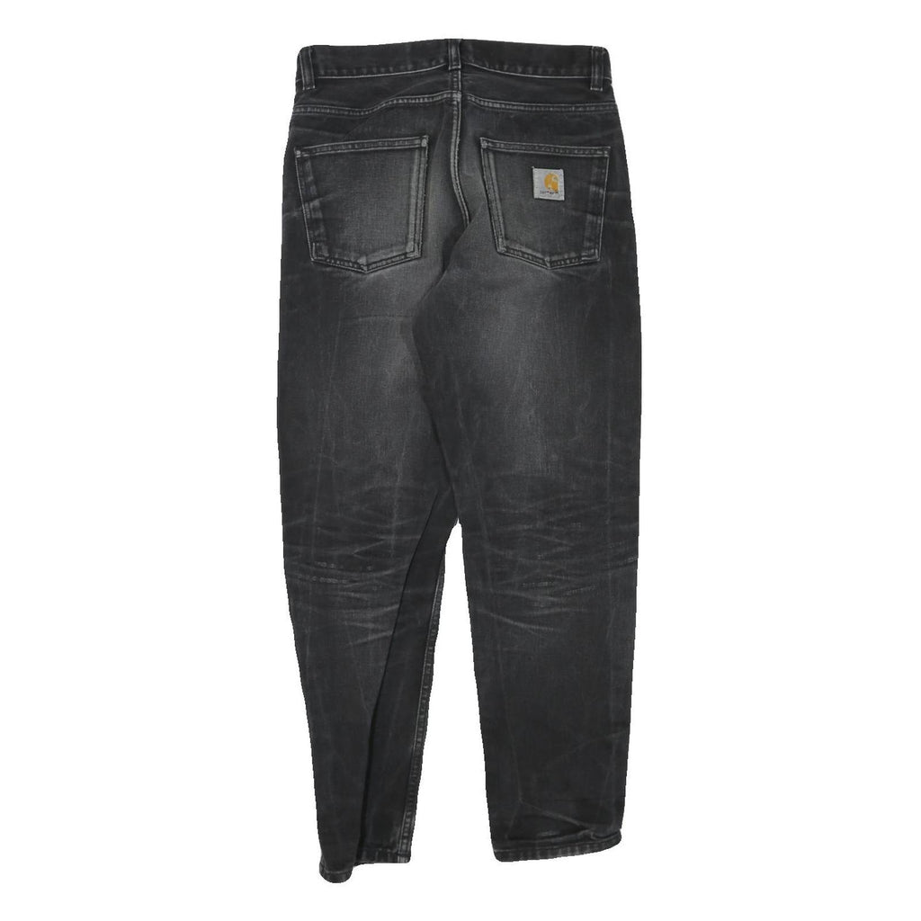 CARHARTT Womens Regular Fit Black Denim Relaxed Straight Jeans W30 L28 Zip