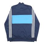 ADIDAS Boys Navy Blue & Sky Blue Track Jacket 15-16Y Polyester Zip Sportswear